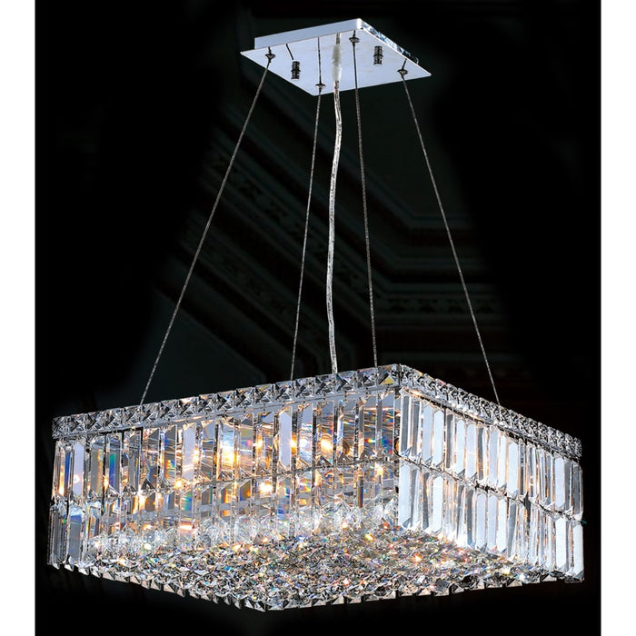 Cascade Polished Chrome Clear Crystal 12 Light Chandelier - Chandeliers