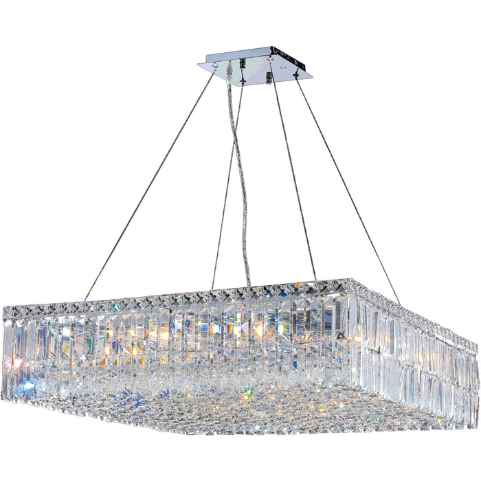Cascade Polished Chrome Clear Crystal 12 Light Chandelier - Chandeliers