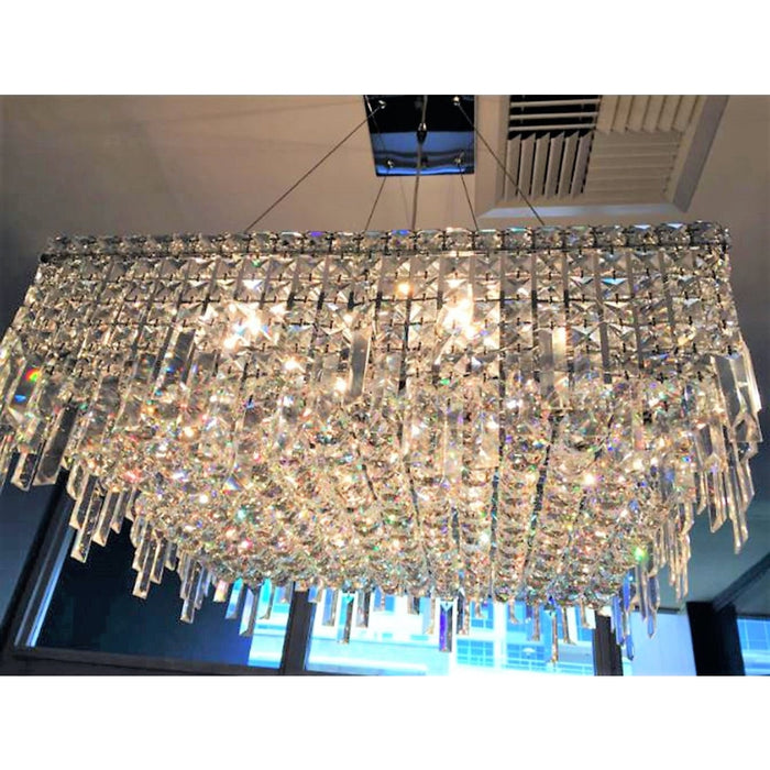 Cascade Polished Chrome Clear Crystal 12 Light Chandelier - Chandeliers