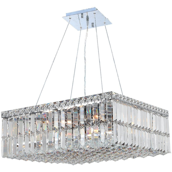 Cascade Polished Chrome Clear Crystal 12 Light Chandelier - Chandeliers