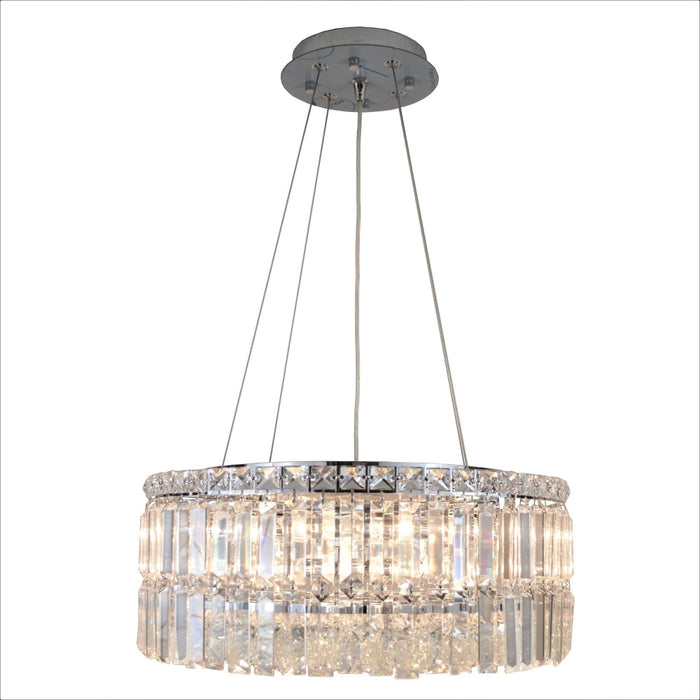 Cascade Polished Chrome Clear Crystal 12 Light Chandelier - Chandeliers