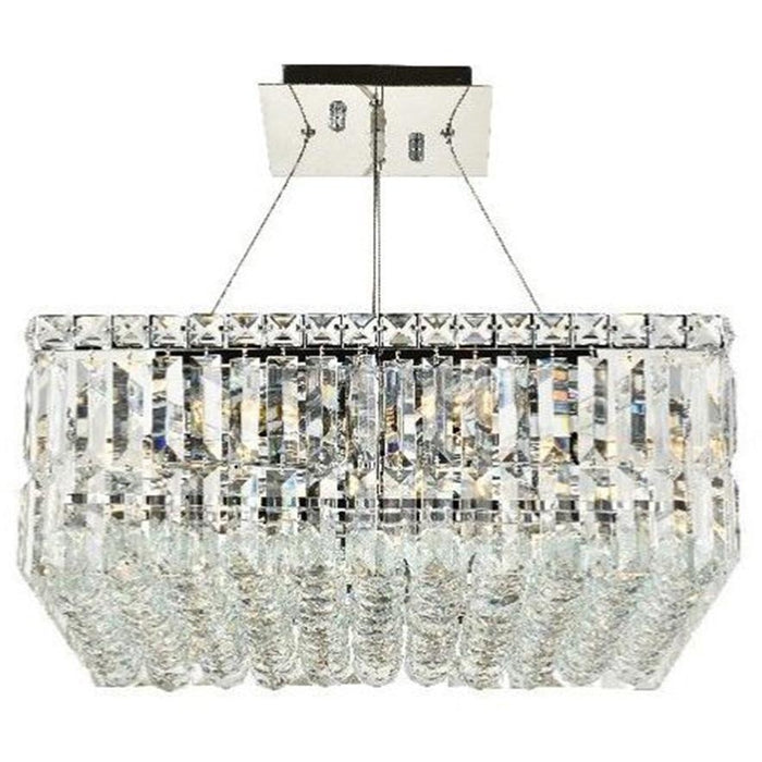 Cascade Polished Chrome Clear Crystal 12 Light Chandelier - Chandeliers