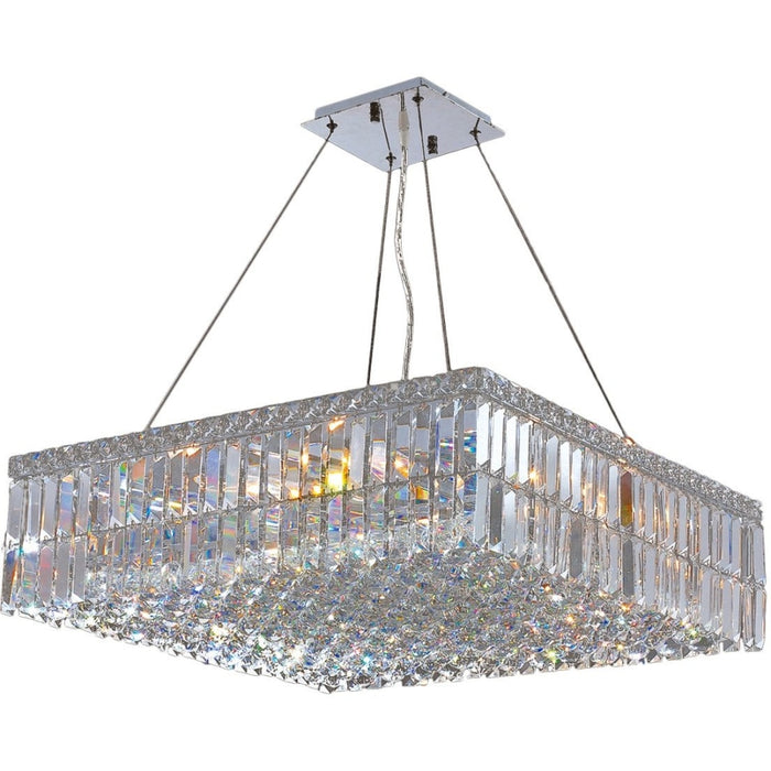 Cascade Polished Chrome Clear Crystal 12 Light Chandelier - Chandeliers