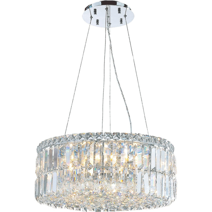 Cascade Polished Chrome Clear Crystal 12 Light Chandelier - Chandeliers