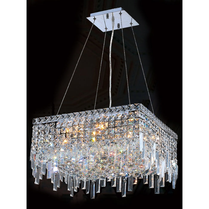 Cascade Polished Chrome Clear Crystal 12 Light Chandelier - Chandeliers
