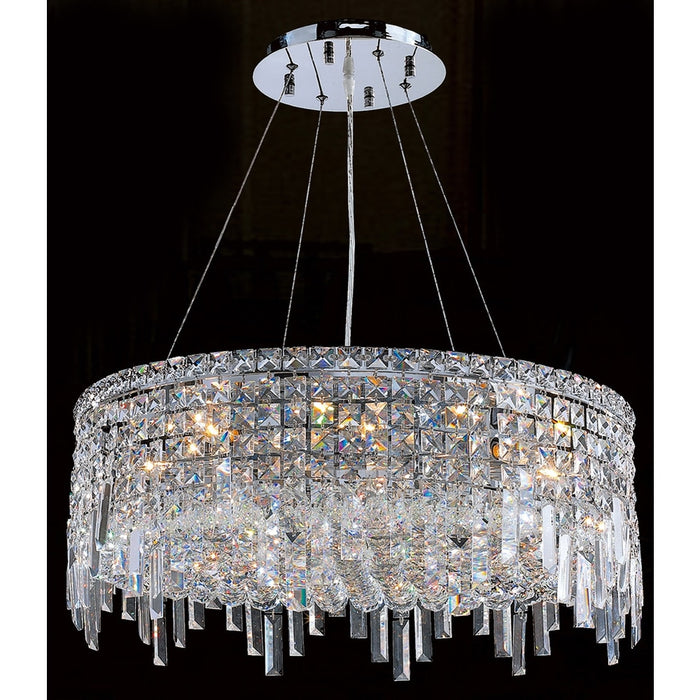 Cascade Polished Chrome Clear Crystal 12 Light Chandelier - Chandeliers