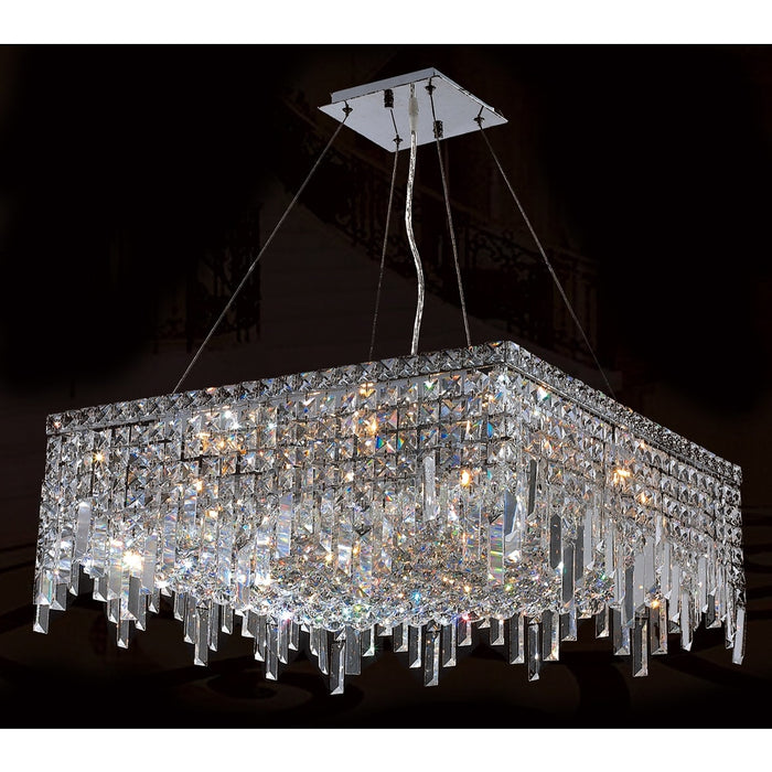 Cascade Polished Chrome Clear Crystal 12 Light Chandelier - Chandeliers