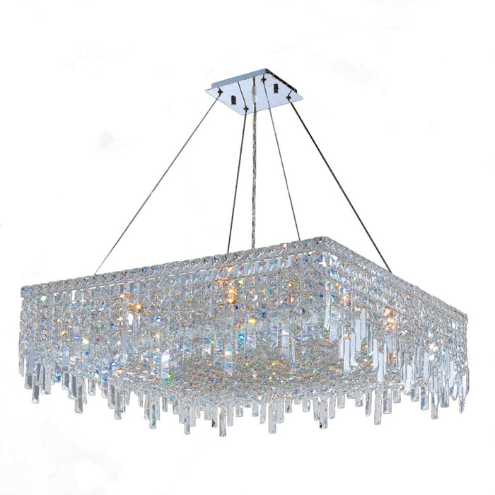 Cascade Polished Chrome Clear Crystal 12 Light Chandelier - Chandeliers