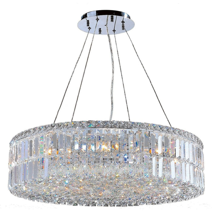 Cascade Polished Chrome Clear Crystal 12 Light Chandelier - Chandeliers