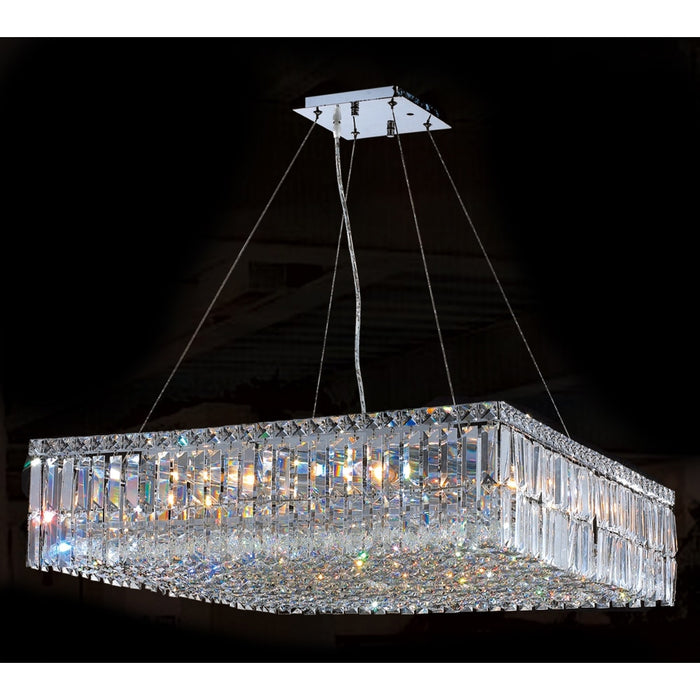 Cascade Polished Chrome Clear Crystal 12 Light Chandelier - Chandeliers