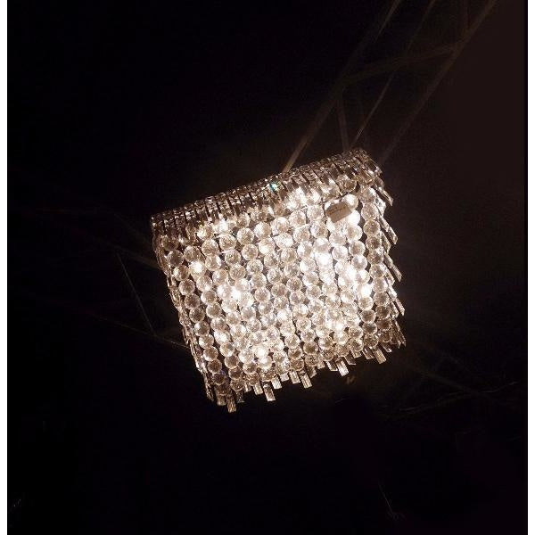 Cascade Polished Chrome Clear Crystal 12 Light Flushmount - Flushmounts
