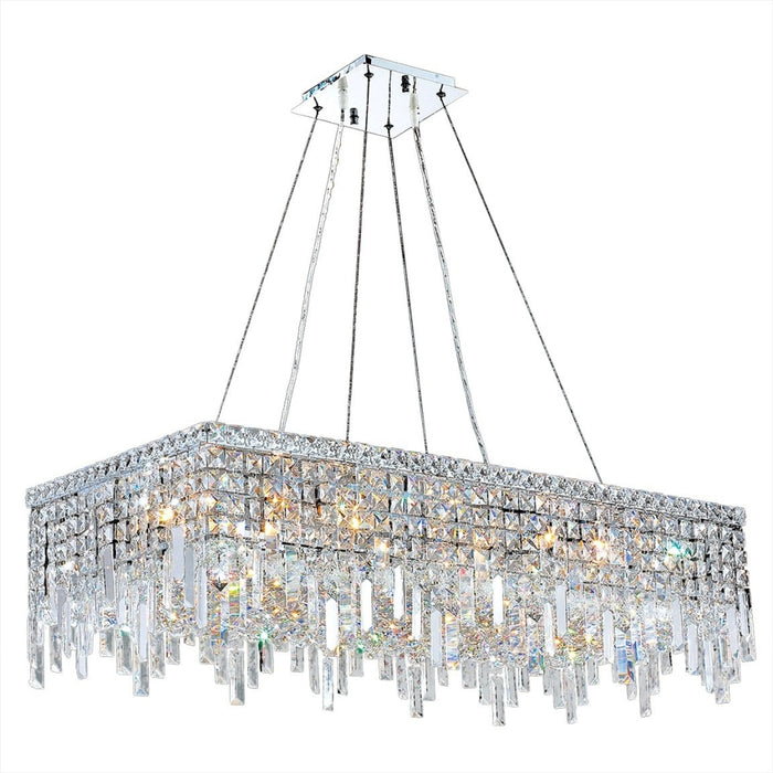 Cascade Polished Chrome Clear Crystal 16 Light Chandelier - Chandeliers