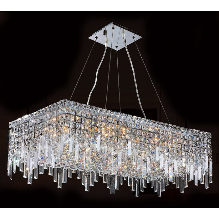 Cascade Polished Chrome Clear Crystal 16 Light Chandelier - Chandeliers