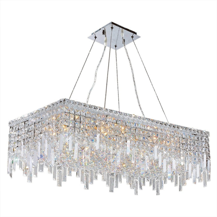 Cascade Polished Chrome Clear Crystal 16 Light Chandelier - Chandeliers