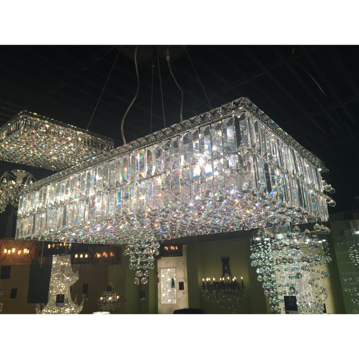 Cascade Polished Chrome Clear Crystal 16 Light Chandelier - Chandeliers