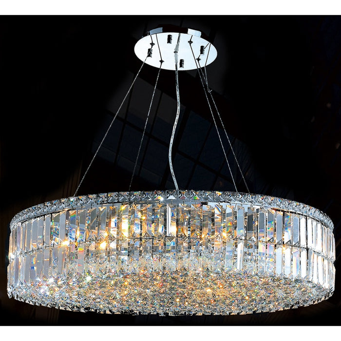 Cascade Polished Chrome Clear Crystal 18 Light Chandelier - Chandeliers
