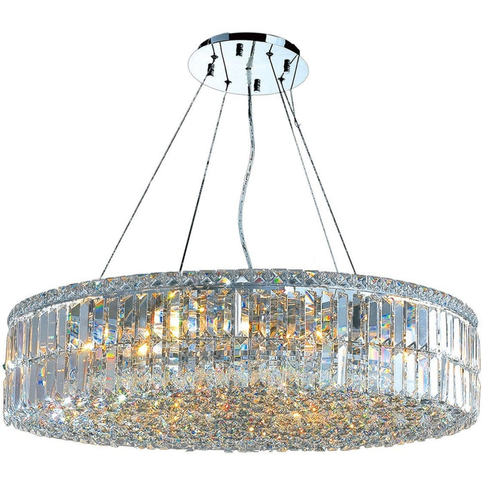 Cascade Polished Chrome Clear Crystal 18 Light Chandelier - Chandeliers