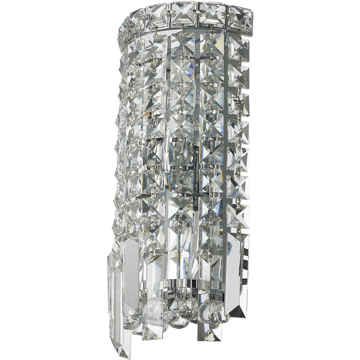 Cascade Polished Chrome Clear Crystal 2 Light Wall Sconce - Wall Sconces