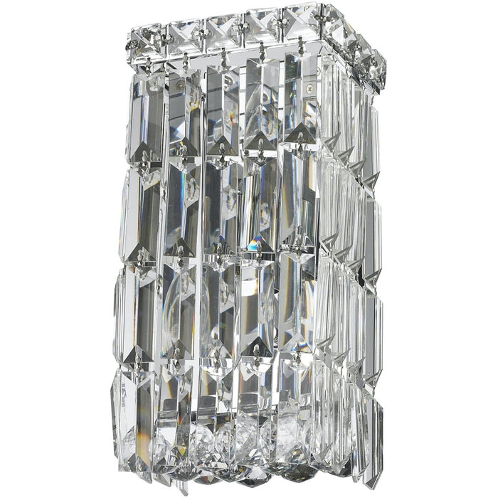 Cascade Polished Chrome Clear Crystal 2 Light Wall Sconce - Wall Sconces