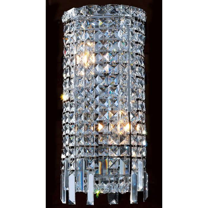Cascade Polished Chrome Clear Crystal 2 Light Wall Sconce - Wall Sconces