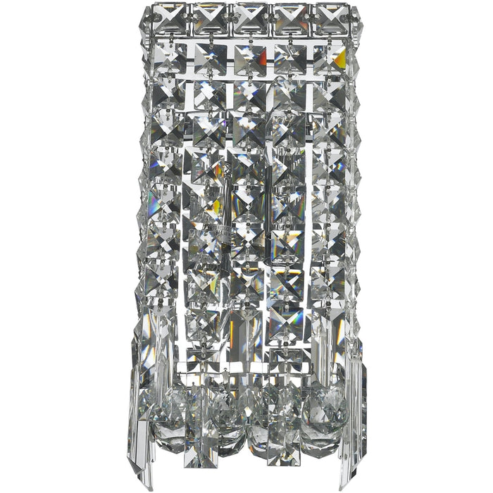 Cascade Polished Chrome Clear Crystal 2 Light Wall Sconce - Wall Sconces