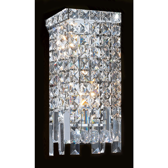 Cascade Polished Chrome Clear Crystal 2 Light Wall Sconce - Wall Sconces