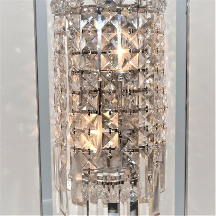 Cascade Polished Chrome Clear Crystal 2 Light Wall Sconce - Wall Sconces