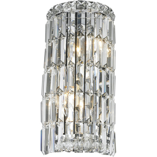 Cascade Polished Chrome Clear Crystal 2 Light Wall Sconce - Wall Sconces