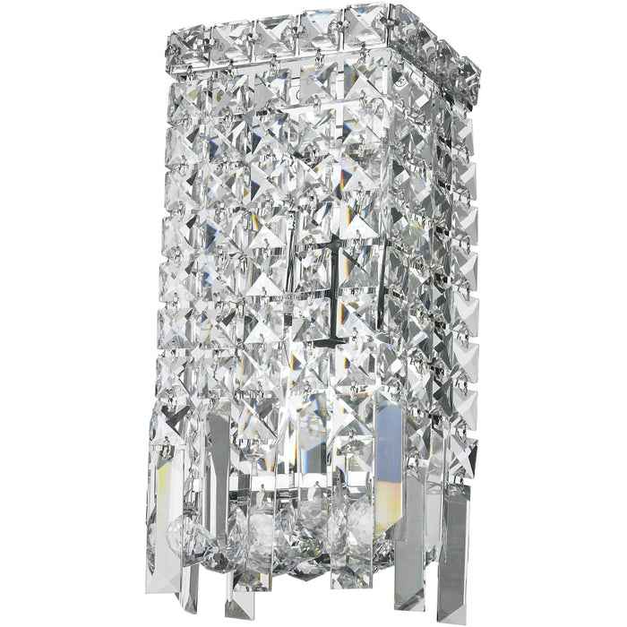 Cascade Polished Chrome Clear Crystal 2 Light Wall Sconce - Wall Sconces