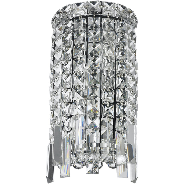Cascade Polished Chrome Clear Crystal 2 Light Wall Sconce - Wall Sconces