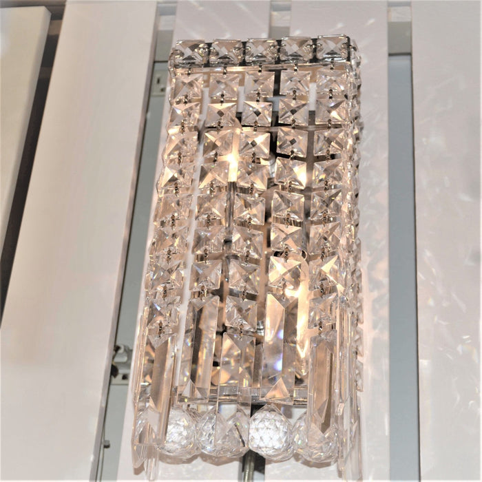 Cascade Polished Chrome Clear Crystal 2 Light Wall Sconce - Wall Sconces