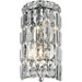 Cascade Polished Chrome Clear Crystal 2 Light Wall Sconce - Wall Sconces