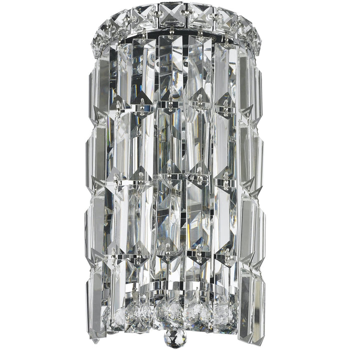 Cascade Polished Chrome Clear Crystal 2 Light Wall Sconce - Wall Sconces