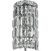 Cascade Polished Chrome Clear Crystal 2 Light Wall Sconce - Wall Sconces