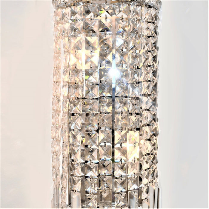 Cascade Polished Chrome Clear Crystal 2 Light Wall Sconce - Wall Sconces