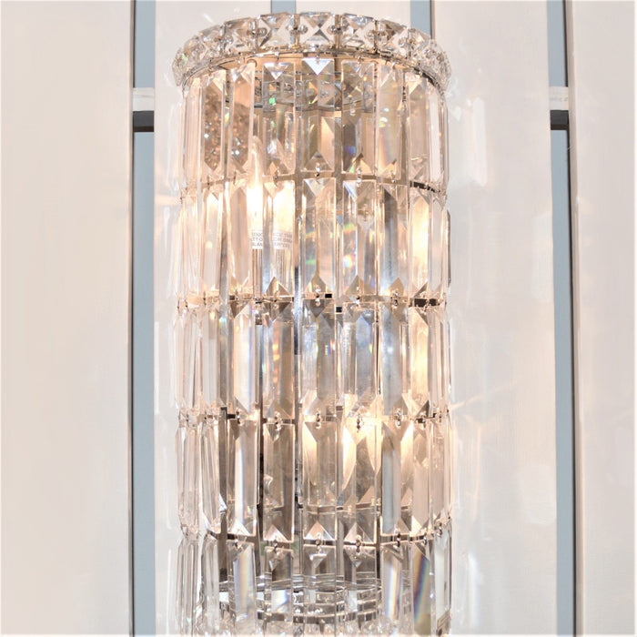 Cascade Polished Chrome Clear Crystal 2 Light Wall Sconce - Wall Sconces