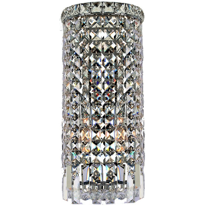 Cascade Polished Chrome Clear Crystal 2 Light Wall Sconce - Wall Sconces