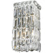 Cascade Polished Chrome Clear Crystal 2 Light Wall Sconce - Wall Sconces