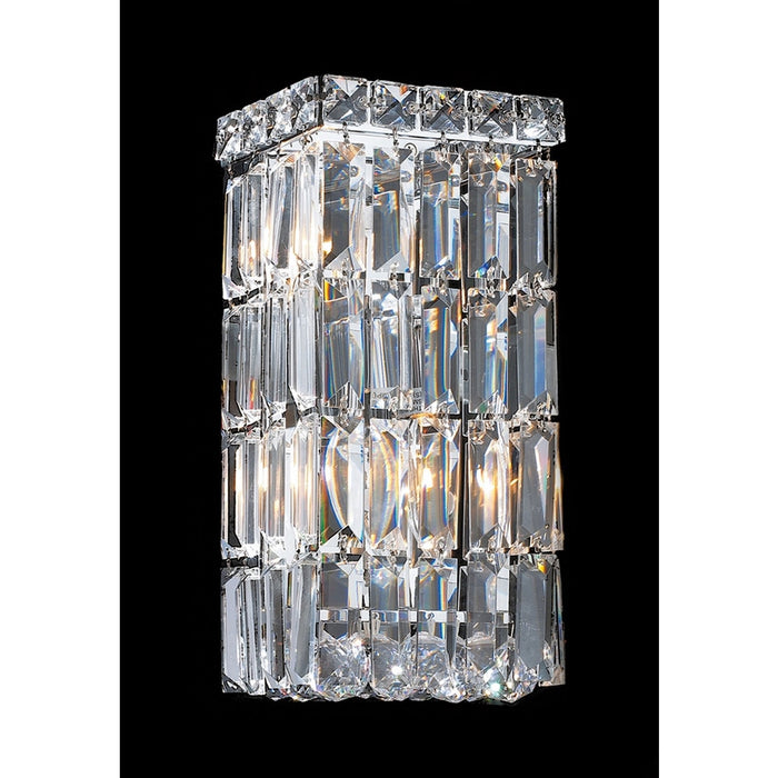 Cascade Polished Chrome Clear Crystal 2 Light Wall Sconce - Wall Sconces