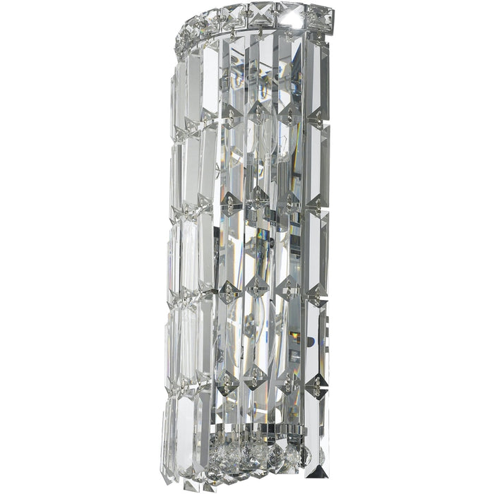 Cascade Polished Chrome Clear Crystal 2 Light Wall Sconce - Wall Sconces