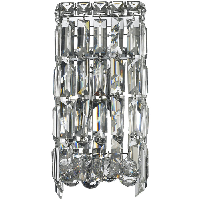 Cascade Polished Chrome Clear Crystal 2 Light Wall Sconce - Wall Sconces