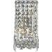 Cascade Polished Chrome Clear Crystal 2 Light Wall Sconce - Wall Sconces