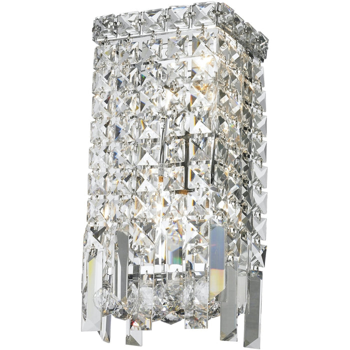 Cascade Polished Chrome Clear Crystal 2 Light Wall Sconce - Wall Sconces