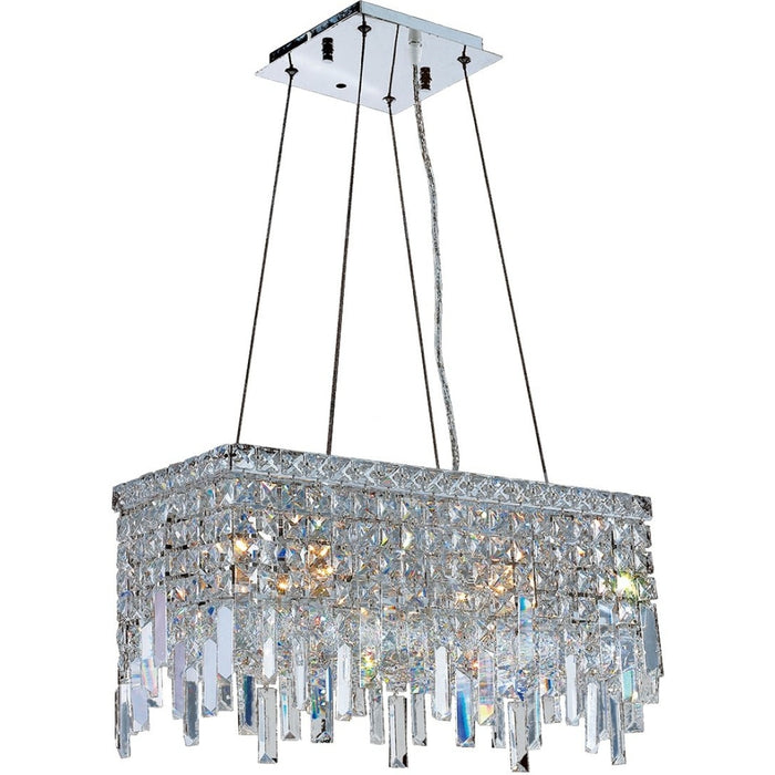 Cascade Polished Chrome Clear Crystal 4 Light Chandelier - Chandeliers