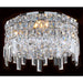 Cascade Polished Chrome Clear Crystal 4 Light Flushmount - Flushmounts
