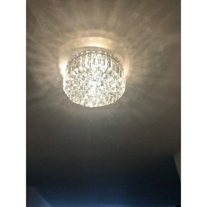 Cascade Polished Chrome Clear Crystal 4 Light Flushmount - Flushmounts