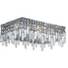 Cascade Polished Chrome Clear Crystal 4 Light Flushmount - Flushmounts
