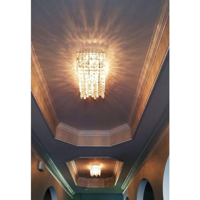 Cascade Polished Chrome Clear Crystal 4 Light Flushmount - Flushmounts