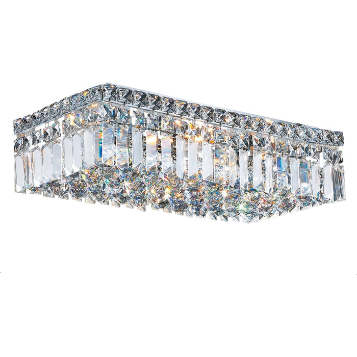 Cascade Polished Chrome Clear Crystal 4 Light Flushmount - Flushmounts