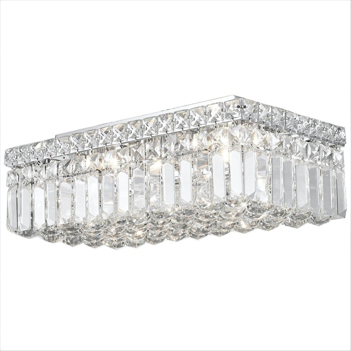Cascade Polished Chrome Clear Crystal 4 Light Flushmount - Flushmounts